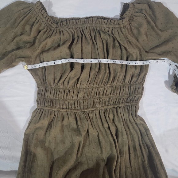 Easel Olive Long Sleeve Off-Shoulder Dress - Picture 4 of 7